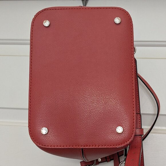 CALVIN KLEIN Women\'s L-REESE CONVERTIBLE BACKPACK PURSE Real Leather Red main image 4